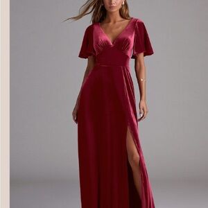 Elegant Burgundy Evening Gown